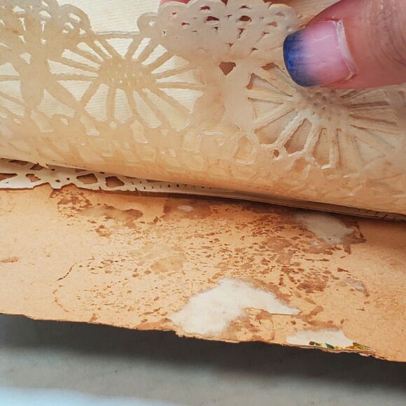 Handmade Lace Card with Die Cut Cupid and Frame Valentines Day Vintage - Picture 9 of 12